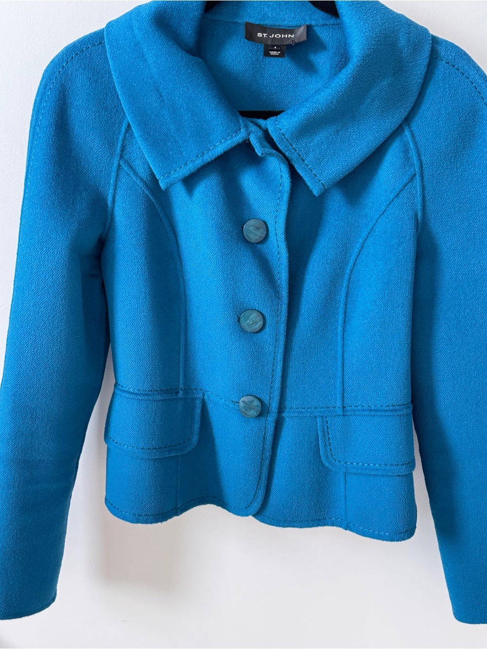 St. John Women's Bright Teal Blue Tailored Blazer